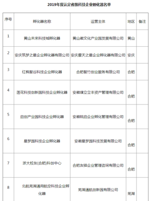 安徽省認(rèn)定13家省級科技企業(yè)孵化器 備案32家省級眾創(chuàng)空間